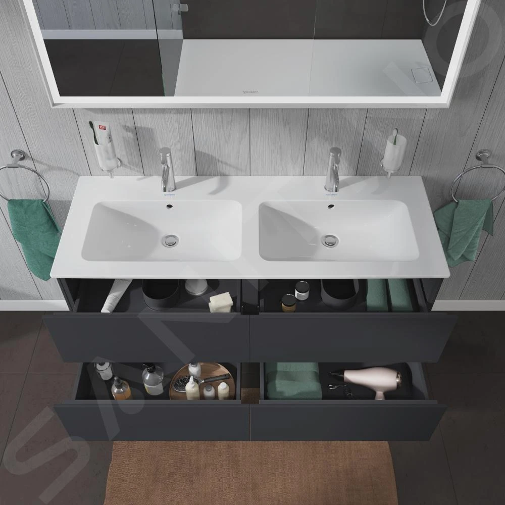 Duravit L-Cube - Wastafelonderkast 550x1290x481 Mm, 4 Laden, Grafiet Mat LC625904949 7 Duravit L-Cube - Wastafelonderkast 550x1290x481 Mm, 4 Laden, Grafiet Mat LC625904949 - Afbeelding 7