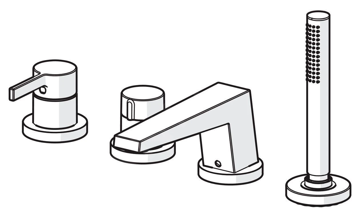 Hansa Loft - Badrandkraan, 4-gats Installatie, Chroom 57752473 3 Hansa Loft - Badrandkraan, 4-gats Installatie, Chroom 57752473 - Afbeelding 3