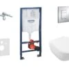 Grohe Rapid SL - Complete Toiletset, Wand-wc + Subway Toiletzitting, Direct Flush, Softclose, Ceramic Plus + Bedieningsplaat Skate Cosmo, Chroom 38528SET-KI