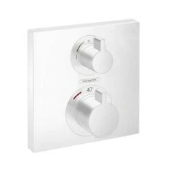 Hansgrohe Ecostat Square - Afbouwdeel Voor Inbouw Thermostaat Met Stopkraan En Omstelkraan, 2 Functie, Mat Wit 15714700