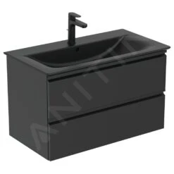 Ideal Standard Tesi - Wastafel Onderkast, 800x440x490 Mm, Zwart T0051ZT -Badkamer Luxe 4a353cb9c098f504e050a78c