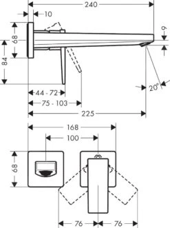 Hansgrohe Metropol - 2-gats Inbouw Wastafelkraan, Geborsteld Zwart Chroom 32526340 -Badkamer Luxe 4a3cc4e142a86b1d9219db2f