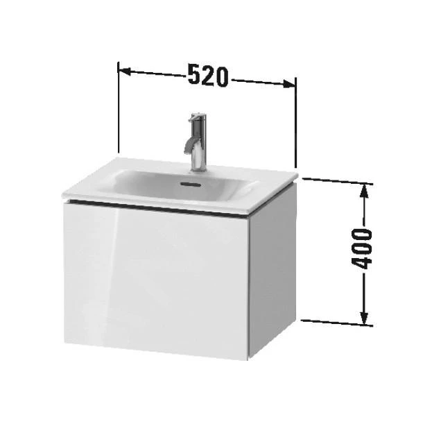 Duravit L-Cube - Wastafelonderkast 400x520x421 Mm, 1 La, Glanzend Wit LC613402222 2 Duravit L-Cube - Wastafelonderkast 400x520x421 Mm, 1 La, Glanzend Wit LC613402222 - Afbeelding 2