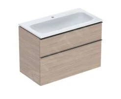 Geberit ICon - Wastafelkast Met Wastafel, 90x48x63 Cm, 2 Laden, Eiken 502.337.JH.1