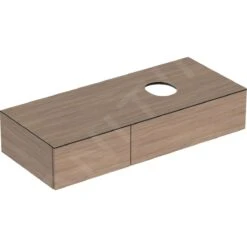 Geberit VariForm - Wastafelkast, 1200x510x235 Mm, 2 Laden En Stankafsluiter, Eik 501.175.00.1