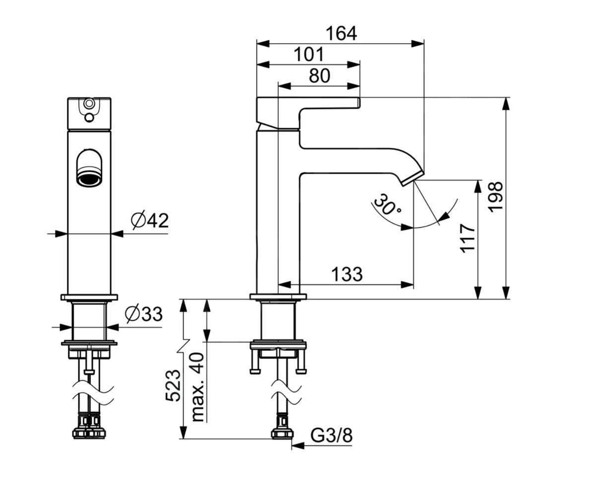 Hansa Vantis Style - Wastafelkraan, Chroom 54372207 2 Hansa Vantis Style - Wastafelkraan, Chroom 54372207 - Afbeelding 2
