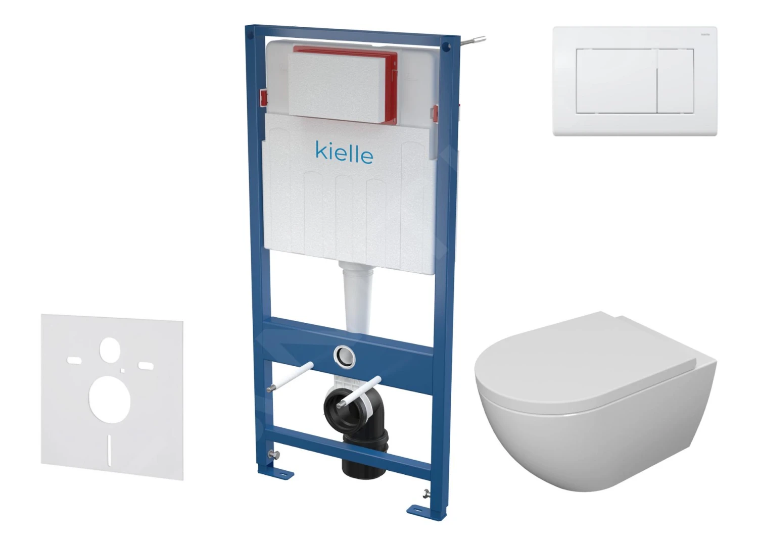 Kielle Genesis - Set Voorwandinstallatie, Toilet Met Toiletbril Softclose En Bedieningspaneel Gemini III, Glanzend Wit 30505SS15 1 Kielle Genesis - Set Voorwandinstallatie, Toilet Met Toiletbril Softclose En Bedieningspaneel Gemini III, Glanzend Wit 30505SS15