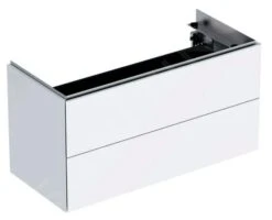 Geberit ONE - Wastafelonderkast 895x465x395 Mm, 2 Laden, Met LED Verlichting En Afvoerregeling, Glanzend Wit 500.385.01.1