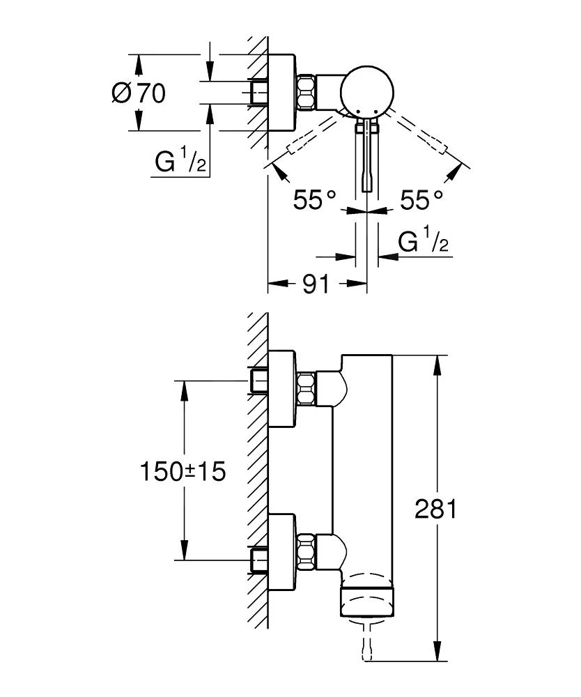 Grohe Essence - Opbouw Douchekraan, Supersteel 33636DC1 2 Grohe Essence - Opbouw Douchekraan, Supersteel 33636DC1 - Afbeelding 2