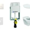 Geberit Kombifix - Inbouwreservoir Voor Hangend Toilet Met DELTA21 Bedieningsknop, Alpine Wit + Closet Alpha Met WC-zitting 110.100.00.1 NR1