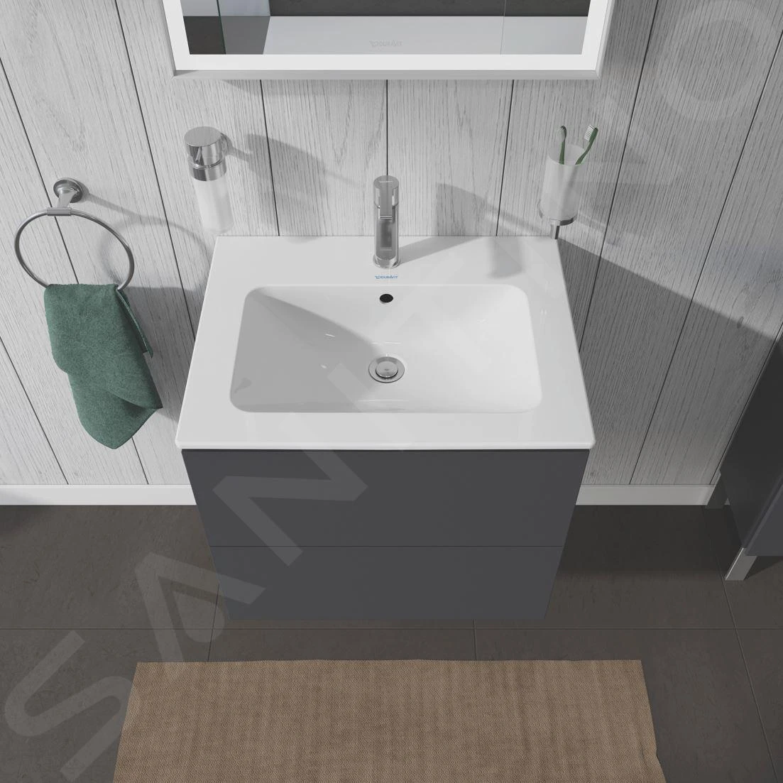 Duravit L-Cube - Wastafelonderkast 550x620x481 Mm, 2 Laden, Grafiet Mat LC624004949 3 Duravit L-Cube - Wastafelonderkast 550x620x481 Mm, 2 Laden, Grafiet Mat LC624004949 - Afbeelding 3