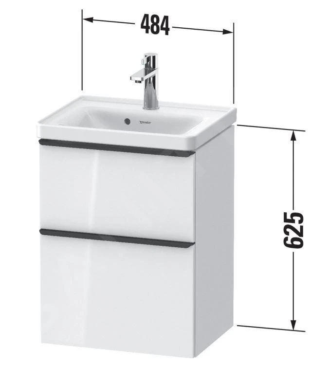 Duravit D-Neo - Wastafelonderkast 625x484x372 Mm, 2 Laden, Mat Wit DE4350018180000 2 Duravit D-Neo - Wastafelonderkast 625x484x372 Mm, 2 Laden, Mat Wit DE4350018180000 - Afbeelding 2