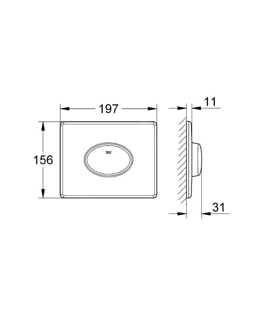 Grohe Skate Air - Bedieningsplaat, Chroom 38565000 2 Grohe Skate Air - Bedieningsplaat, Chroom 38565000 - Afbeelding 2