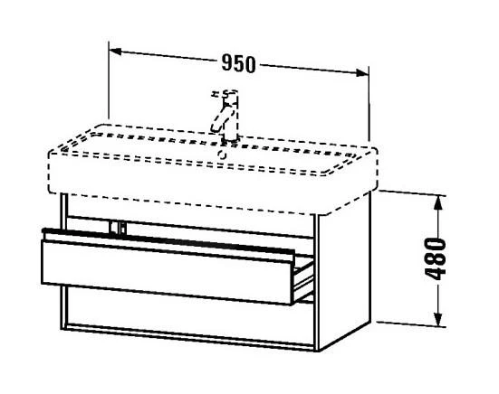 Duravit Ketho - Wastafelonderkast 480x950x440 Mm, 2 Laden, Glanzend Wit KT663802222 2 Duravit Ketho - Wastafelonderkast 480x950x440 Mm, 2 Laden, Glanzend Wit KT663802222 - Afbeelding 2
