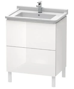 Duravit L-Cube - Wastafelonderkast 866x670x469 Mm, 2 Laden, Glanzend Wit LC660802222