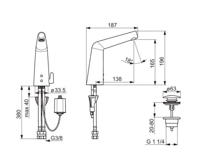 Hansa Designo - Elektronische Wastafelkraan, Bluetooth, Chroom 51792201 2 Hansa Designo - Elektronische Wastafelkraan, Bluetooth, Chroom 51792201 - Afbeelding 2