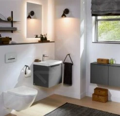 Villeroy & Boch Subway 3.0 - Wastafelonderkast, 423x429x378 Mm, 1 Deur, Grafiet C58100VR -Badkamer Luxe 5161637a7d8d21b2e70719c0