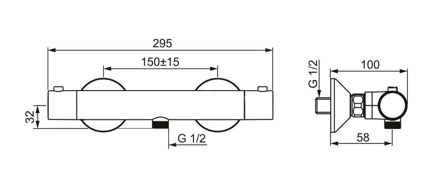 Hansa Unita - Thermostatische Douchekraan, Chroom 58130101 2 Hansa Unita - Thermostatische Douchekraan, Chroom 58130101 - Afbeelding 2