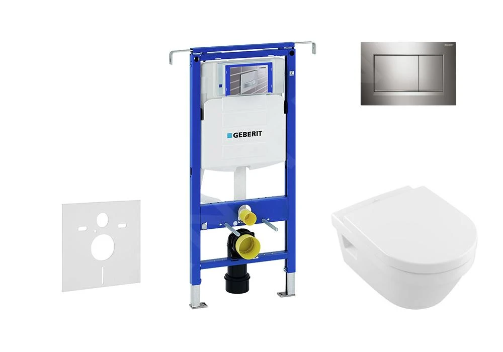 Geberit Duofix - Inbouwreservoir Voor Hangend Toilet Met SIGMA30 Bedieningsknop, Glanzend Chroom/mat Chroom + Villeroy Boch - Hangend Toilet En Wc-bril, DirectFlush, SoftClose, CeramicPlus 111.355.00.5 NB6 1 Geberit Duofix - Inbouwreservoir Voor Hangend Toilet Met SIGMA30 Bedieningsknop, Glanzend Chroom/mat Chroom + Villeroy Boch - Hangend Toilet En Wc-bril, DirectFlush, SoftClose, CeramicPlus 111.355.00.5 NB6