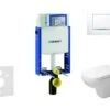 Geberit Kombifix - Toiletset Met Sigma30 Bedieningsplaat, Wit/glazend Chroom + Duravit D-Code Hangend Toilet En Wc Bril, Rimless, SoftClose 110.302.00.5 NH5