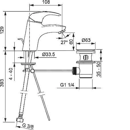 Hansa Pico - Eengreeps Wastafelkraan, Chroom 46042273 2 Hansa Pico - Eengreeps Wastafelkraan, Chroom 46042273 - Afbeelding 2