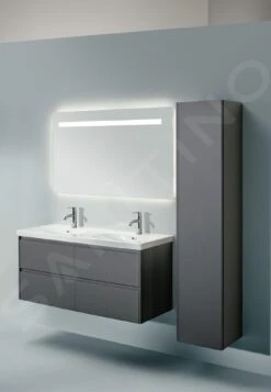 Laufen Lani - Wastafelonderkast, 118x45x52 Cm, 4 Laden, Grijs H4035741122661 -Badkamer Luxe 539b1eb3b45e8fc42c8ae1ab