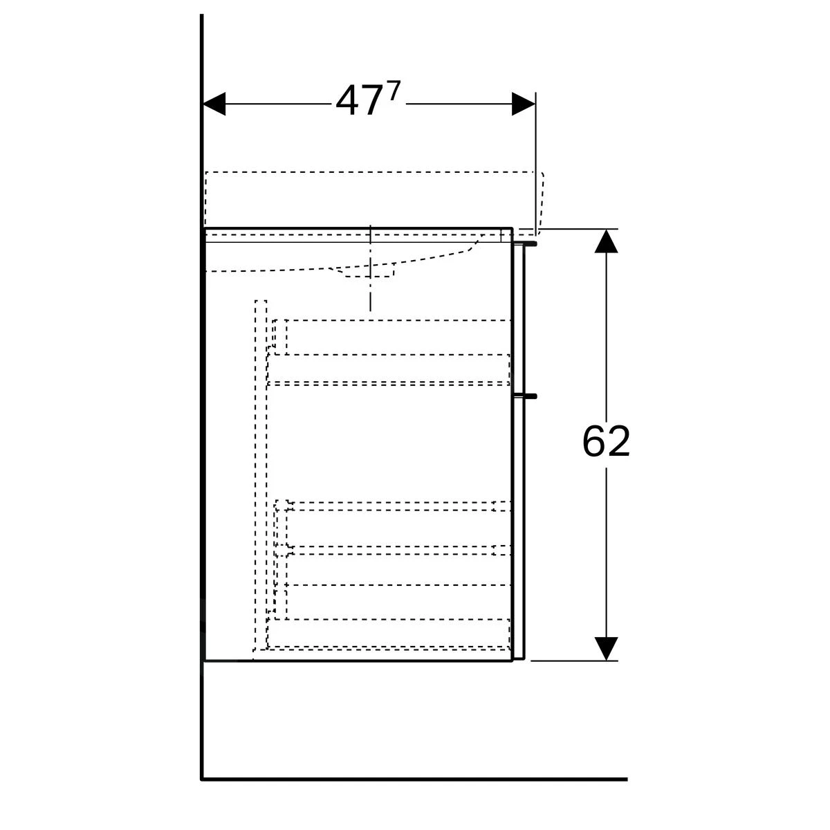 Geberit ICon - Wastafelonderkast, 740x620x477 Mm, Platina Hoogglans 840377000 3 Geberit ICon - Wastafelonderkast, 740x620x477 Mm, Platina Hoogglans 840377000 - Afbeelding 3