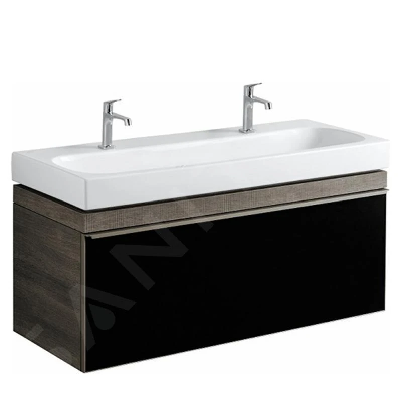 Geberit Citterio - Wastafelonderkast 1200 Mm, Glanzend Zwart/eik Grijsbruin 500.566.JJ.1 1 Geberit Citterio - Wastafelonderkast 1200 Mm, Glanzend Zwart/eik Grijsbruin 500.566.JJ.1