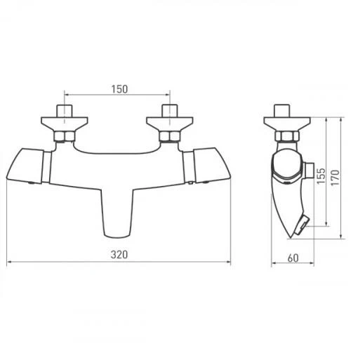 Novaservis Metalia 57 - Opbouw Thermostaat Douchekraan, Chroom 57921/1,0 2 Novaservis Metalia 57 - Opbouw Thermostaat Douchekraan, Chroom 57921/1,0 - Afbeelding 2
