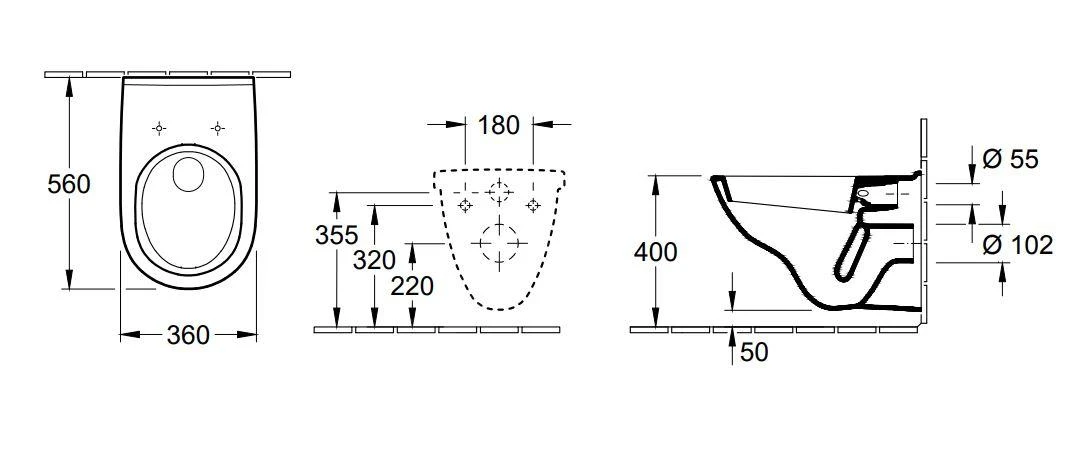 Villeroy & Boch O.novo - Set Van Wandcloset En Wc-bril, 360x560 Mm, Combi-Pack, Met Ceramicplus 5660H1R1 2 Villeroy & Boch O.novo - Set Van Wandcloset En Wc-bril, 360x560 Mm, Combi-Pack, Met Ceramicplus 5660H1R1 - Afbeelding 2