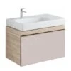 Geberit Citterio - Wastafelonderkast 750 Mm, Glanzend Glas/taupe/licht Eiken 500.557.JI.1