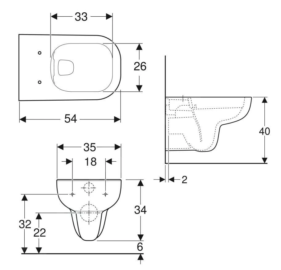 Geberit Smyle - Wandcloset, Rimfree, Wit 500.210.01.1 2 Geberit Smyle - Wandcloset, Rimfree, Wit 500.210.01.1 - Afbeelding 2