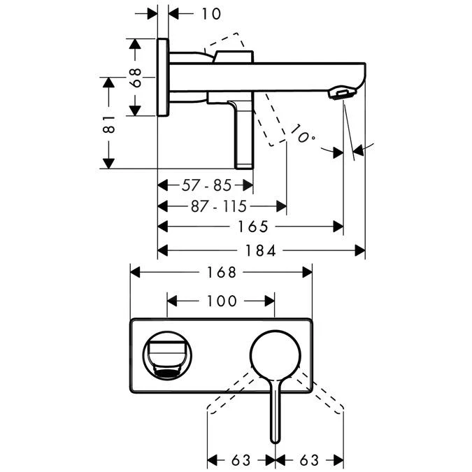 Hansgrohe Metris S - Afdekset Wastafelkraan, Chroom 31162000 2 Hansgrohe Metris S - Afdekset Wastafelkraan, Chroom 31162000 - Afbeelding 2