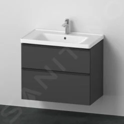 Duravit D-Neo - Wastafelonderkast Met Wastafel, 800x650x480 Mm, 2 Laden, Grafiet Mat DE012104949