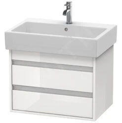 Duravit Ketho - Wastafel Onderkast 480x650x440 Mm, 2 Laden, Glanzend Wit KT662402222