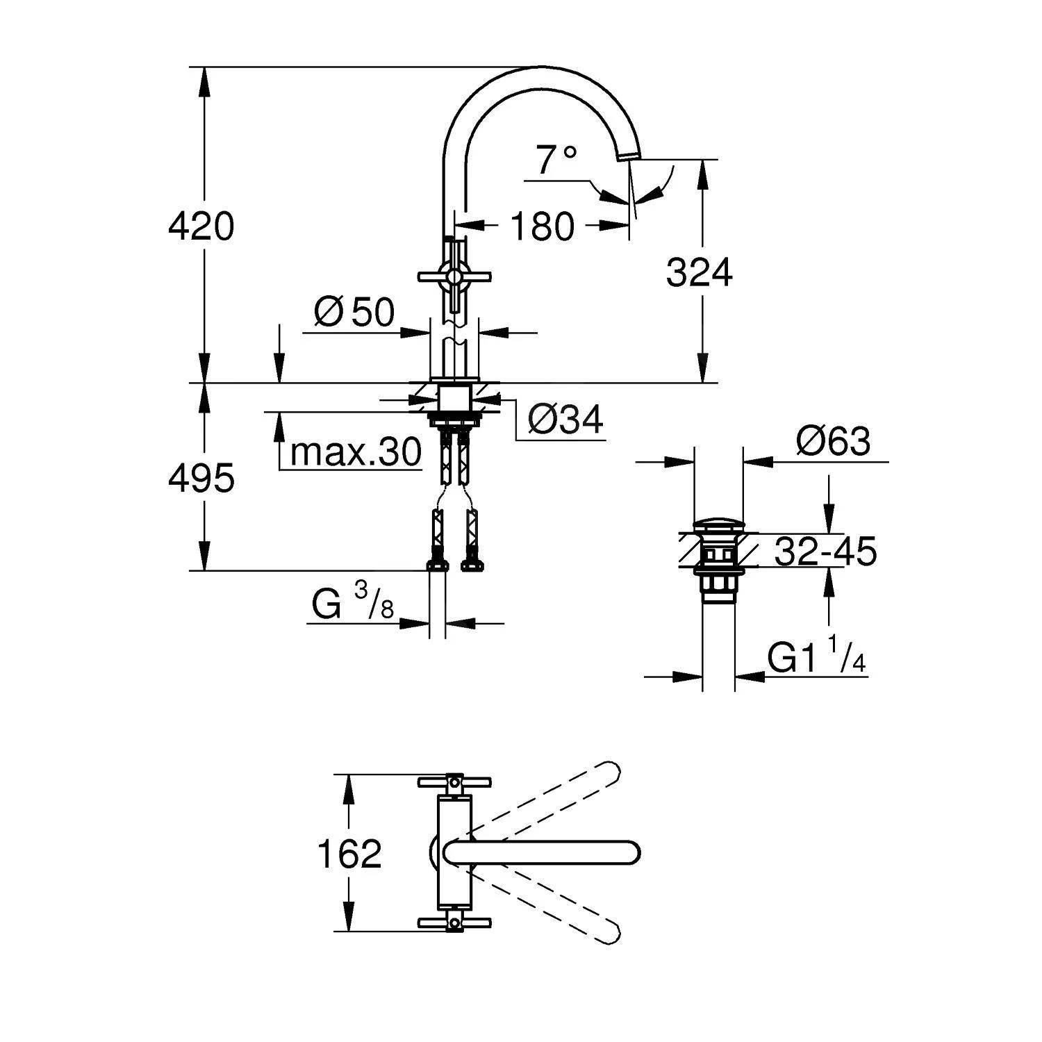 Grohe Atrio - Wastafelkraan Met Waste En Draaibare Uitloop, XL-size, Warm Sunset 21044DA3 2 Grohe Atrio - Wastafelkraan Met Waste En Draaibare Uitloop, XL-size, Warm Sunset 21044DA3 - Afbeelding 2
