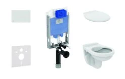 Ideal Standard ProSys - Toiletset - Inbouwreservoir, Closet Alpha Met WC-zitting, Oleas M1 Bedieningsplaat, Wit ProSys80M SP106