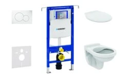 Geberit Duofix - Set Voorwandinstallatie, Closet Alpha Met WC-zitting, Sigma01 Bedieningsknop, Alpine Wit 111.355.00.5 NR1