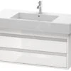 Duravit Ketho - Wastafelonderkast 480x1000x455 Mm, 2 Laden, Glanzend Wit KT664102222