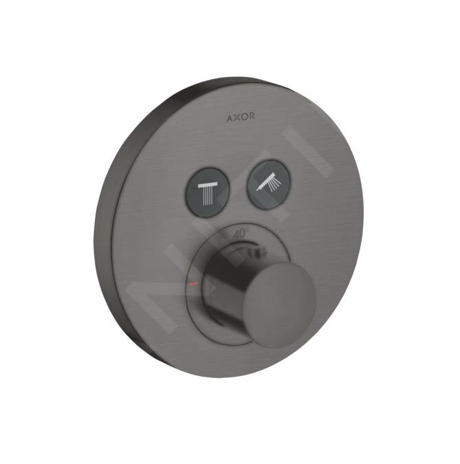 Axor ShowerSelect - Thermostaat Afbouwdeel Voor 2 Functies, Geborsteld Zwart Chroom 36723340 1 Axor ShowerSelect - Thermostaat Afbouwdeel Voor 2 Functies, Geborsteld Zwart Chroom 36723340