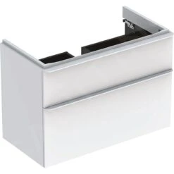 Geberit Smyle Square - Wastafelkast, 884x470x617 Mm, 2 Laden, Glanzend Wit/mat Wit 500.354.00.1