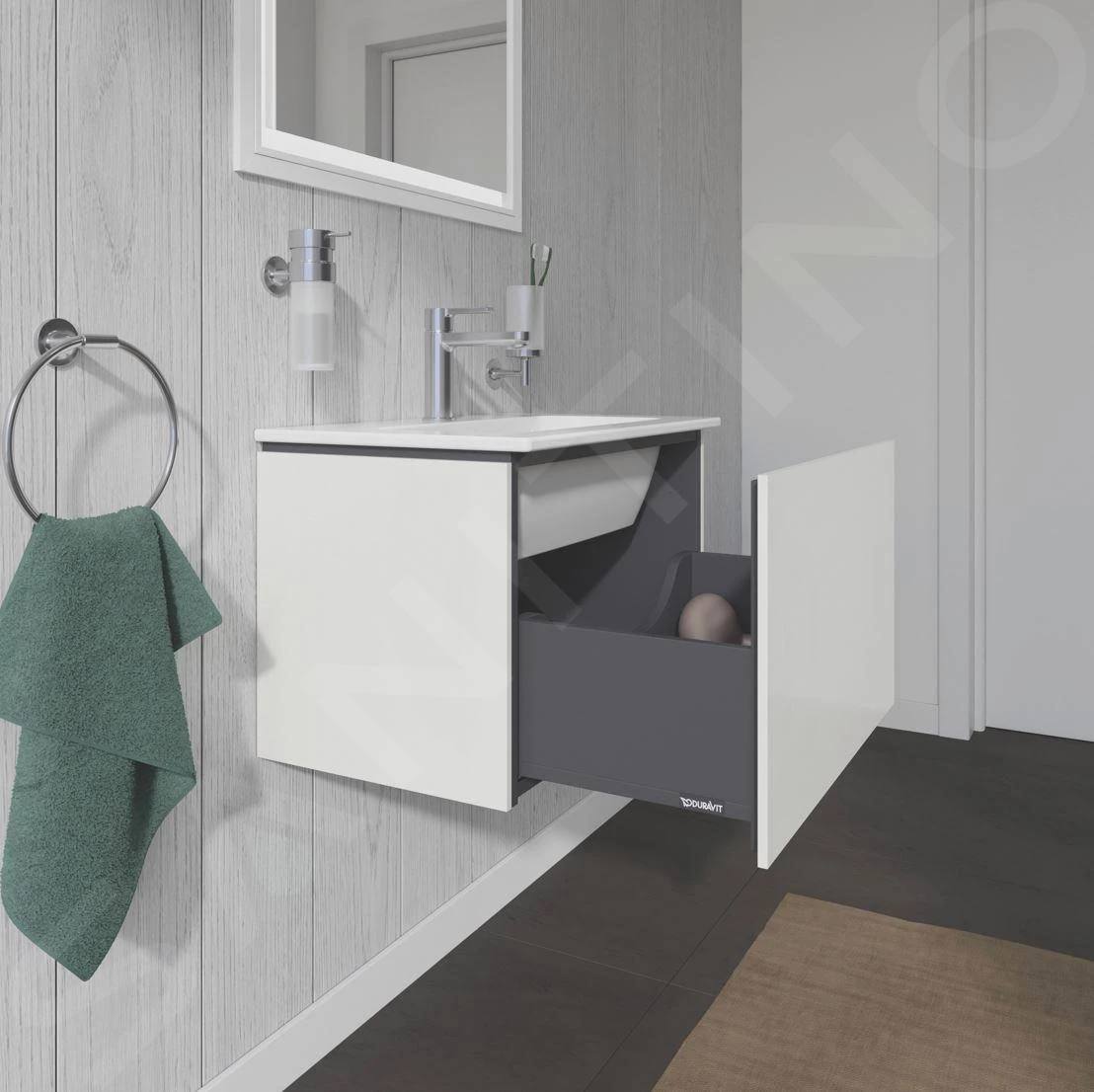 Duravit L-Cube - Wastafelonderkast Compact, 400x620x391 Mm, 1 La, Glanzend Wit LC615602222 7 Duravit L-Cube - Wastafelonderkast Compact, 400x620x391 Mm, 1 La, Glanzend Wit LC615602222 - Afbeelding 7