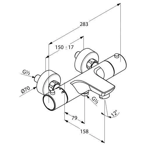 Kludi Objekta - Thermostatische Badkraan, Chroom 352010538 2 Kludi Objekta - Thermostatische Badkraan, Chroom 352010538 - Afbeelding 2