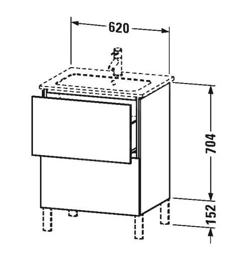 Duravit L-Cube - Wastafelonderkast 856x620x481 Mm, 2 Laden, Glanzend Wit LC662502222 2 Duravit L-Cube - Wastafelonderkast 856x620x481 Mm, 2 Laden, Glanzend Wit LC662502222 - Afbeelding 2