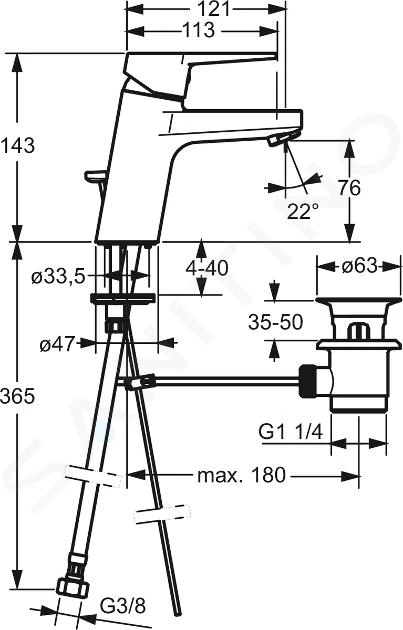 Hansa Twist - Wastafelkraan Met Waste, Chroom 09092283 2 Hansa Twist - Wastafelkraan Met Waste, Chroom 09092283 - Afbeelding 2