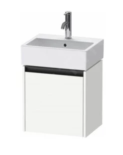 Duravit Ketho.2 - Wastafelkast 440x434x338 Mm, 1 Deur, Scharnieren Links, Mat Wit K25070L18180000