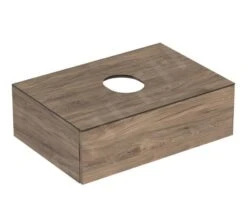 Geberit VariForm - Wastafelonderkast, 750x510x235 Mm, Met één Schuiflade, Aflegvlak En Sifon, Notenhout 501.162.00.1