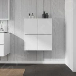 Duravit L-Cube - Hoge Badkamerkast 800x700x243 Mm, 2 Deuren, Glanzend Wit LC116702222 -Badkamer Luxe 5b9c317b9ee0b9fe071af3d0