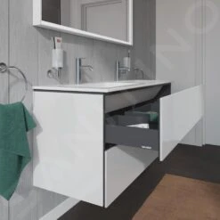Duravit L-Cube - Wastafelonderkast 550x1290x481 Mm, 2 Laden, Glanzend Wit LC625802222 -Badkamer Luxe 5ba129587ae6b779ff65b750