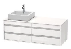 Duravit Ketho - Wastafelonderkast 496x1400x550 Mm, Links, 4 Laden, Glanzend Wit KT6657L2222
